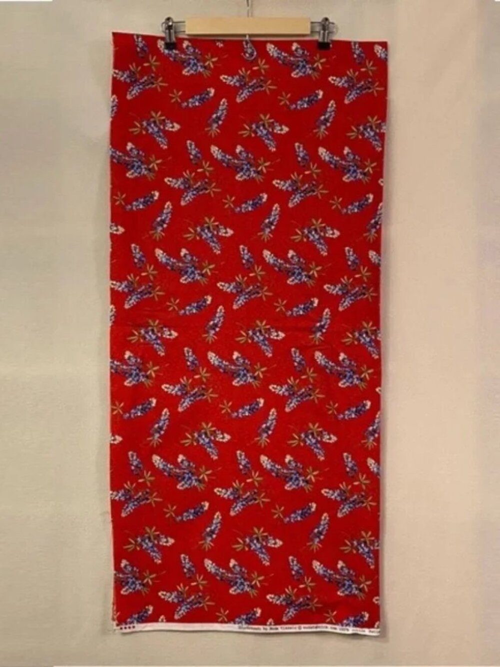 1 yard Moda Classic Bluebonnets floral red blue 100% cotton fabric